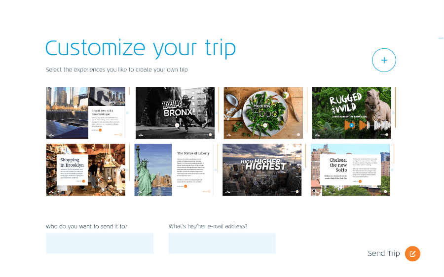 KLM inspiration website design - article