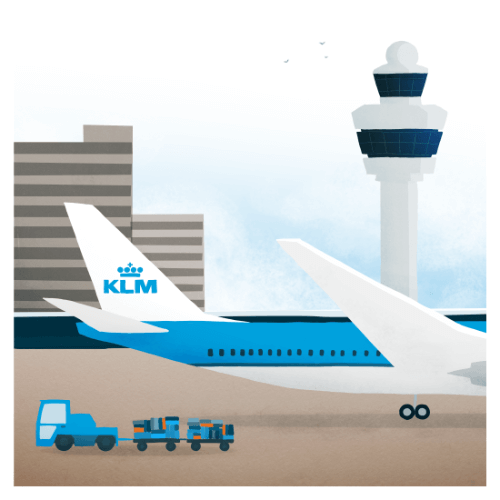 KLM illustration style - airport
